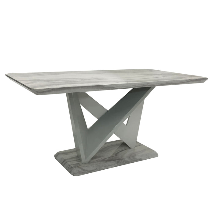 Janella Marble Effect Dining Table - The Furniture Mega Store 