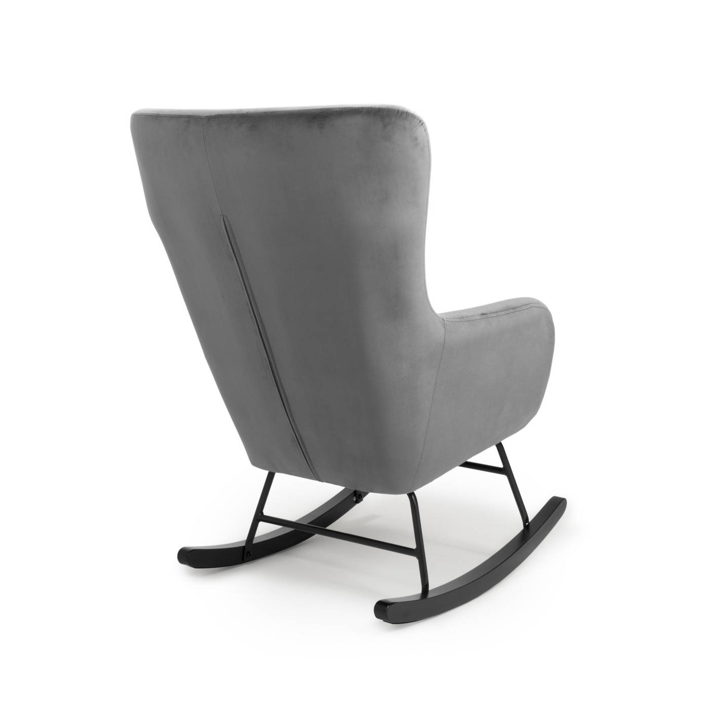 ERICA BRUSHED VELVET GREY ROCKING CHAIR The Furniture Mega Store