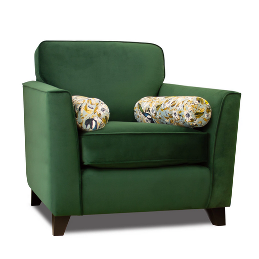 Rene Armchair & Love Chair Collection - Available In A Choice Of Fabrics - The Furniture Mega Store 
