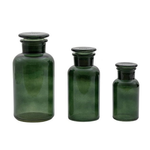 Green Set Of 3 Apotheca Jars - The Furniture Mega Store 