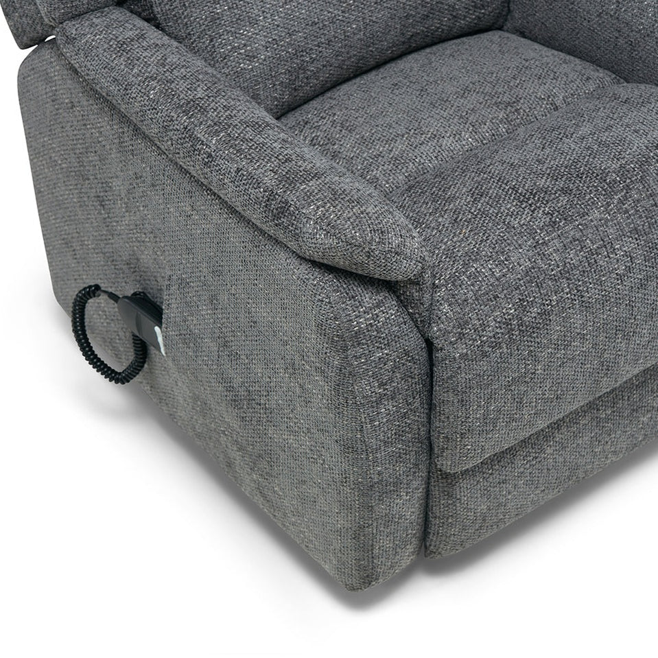 Penrith Fabric Dual Motor Lift and Rise Chair Grey The Furniture Mega Store