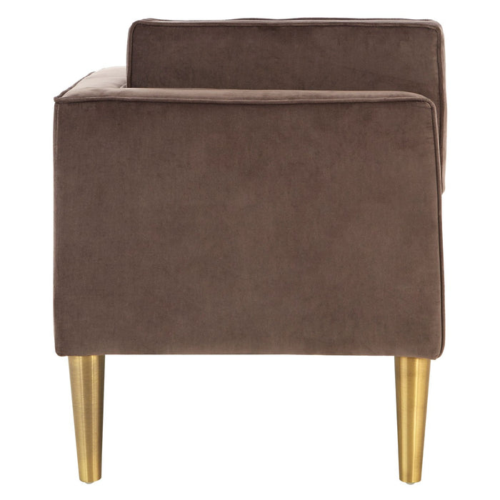 Grey Velvet - Gold Legs Left Arm Chaise Longue - The Furniture Mega Store 