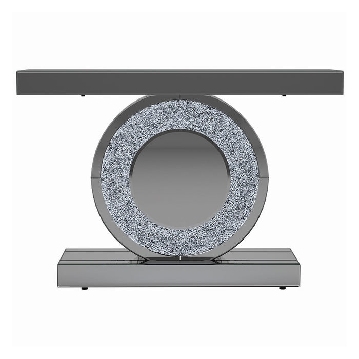 Console Sparkle Table Large Crushed Diamond Mirrored LED Sparkle Console Table | The ...