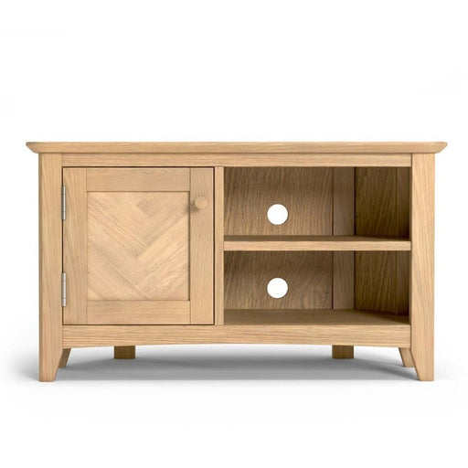 Grand Parquet Oak Corner TV Cabinet - The Furniture Mega Store 