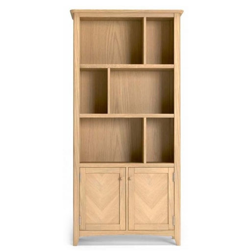 Grand Parquet Oak Large Multi Display Bookcase - The Furniture Mega Store 