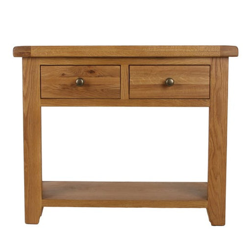 Torino Country Solid Oak 2 Drawer Console Table - The Furniture Mega Store 