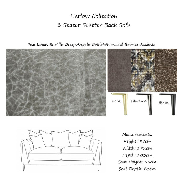 Harlow Fabric Sofa Collection - Choice Of Fabrics & Feet - The Furniture Mega Store 