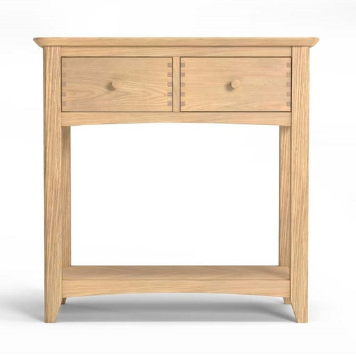 Grand Parquet Oak 2 Drawer Console Table - The Furniture Mega Store 