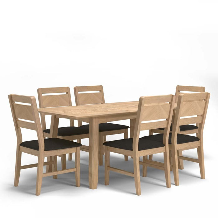 Grand Parquet Oak Extending Dining Table - 140 - 180 cm - The Furniture Mega Store 