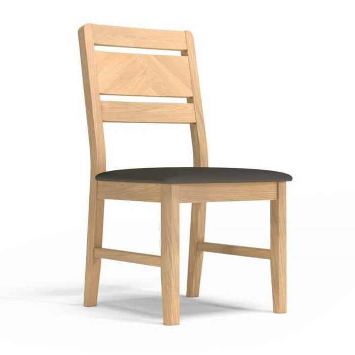 Grand Parquet Oak Upholstered Dining Chair - The Furniture Mega Store 