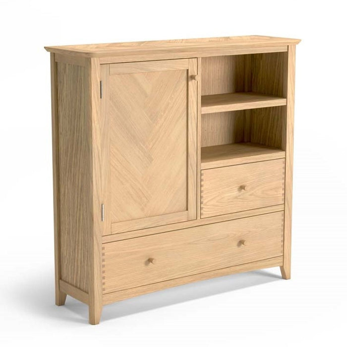 Grand Parquet Oak Large Drinks Cabinet Sideboard The Furniture