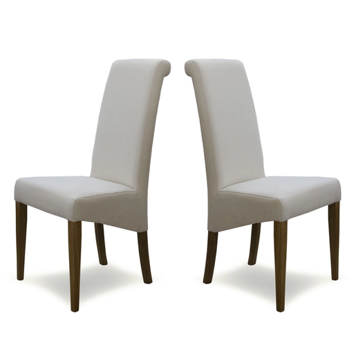 Florence Dining Chairs { Pair } - Ivory - The Furniture Mega Store 