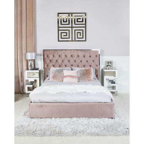 Pink Monaco 5FT King Size Bed Frame - The Furniture Mega Store 
