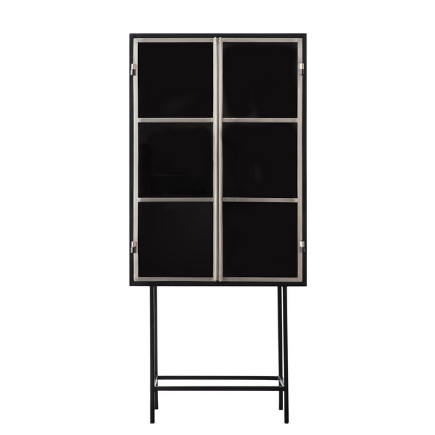 Kilkenny Black & Silver Drinks Cabinet - The Furniture Mega Store 