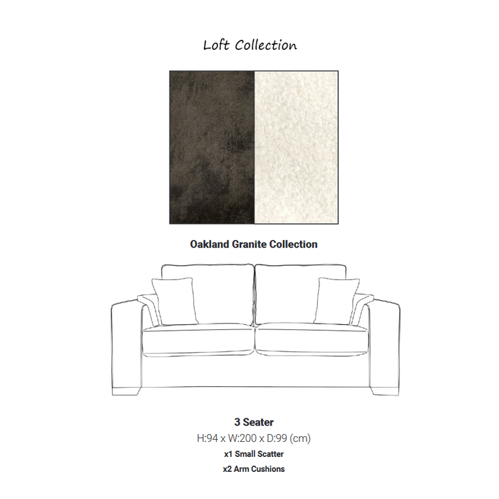 Loft Fabric Sofa Collection - Choice Of Sizes & Fabrics - The Furniture Mega Store 