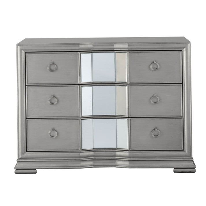 Lucca Grey Mirrored 3 Drawer Chest - The Furniture Mega Store 