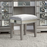 Lucca Grey Mirrored & Velvet Dressing Table Stool - The Furniture Mega Store 