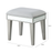 Lucca Grey Mirrored & Velvet Dressing Table Stool - The Furniture Mega Store 