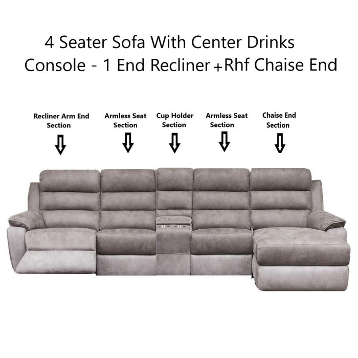 Ellis Modular Fabric Recliner Sofa Collection Power With USB