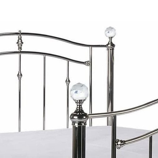 Callisto Chrome Metal Bed Frame 5ft King Size - The Furniture Mega Store 