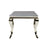 Louis Grey Glass & Polished Steel Lamp Table - The Furniture Mega Store 