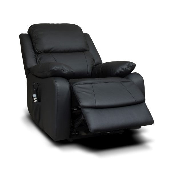 Penrith Leather Dual Motor Lift and Rise Chair - Black - The Furniture Mega Store 