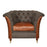Louis Chesterfield Chair - Choice Of Vintage Leathers, Harris Tweed & Feet - The Furniture Mega Store 