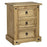 Corona 3 Drawer Bedside Cabinet Distressed Waxed Pine - The Furniture Mega Store 