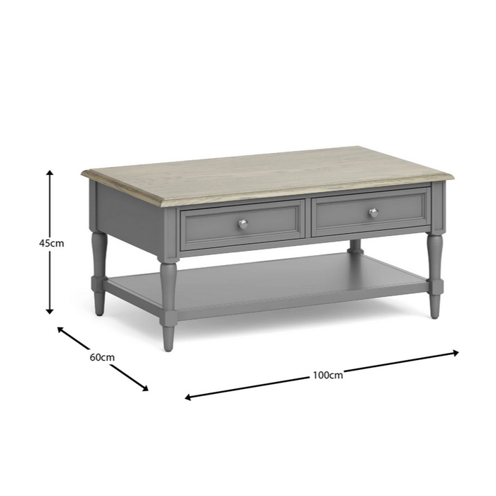 Marseille Coffee Table With Drawers - The Furniture Mega Store 