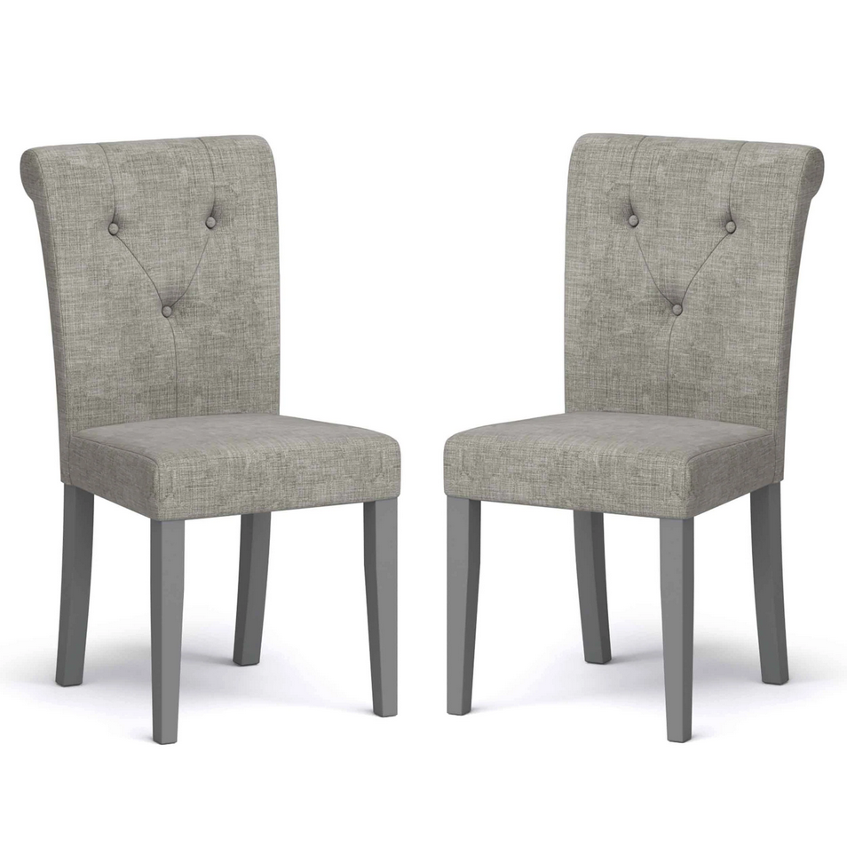 Marseille Grey Painted Dining Chairs - Set Of 2 - The Furniture Mega Store 