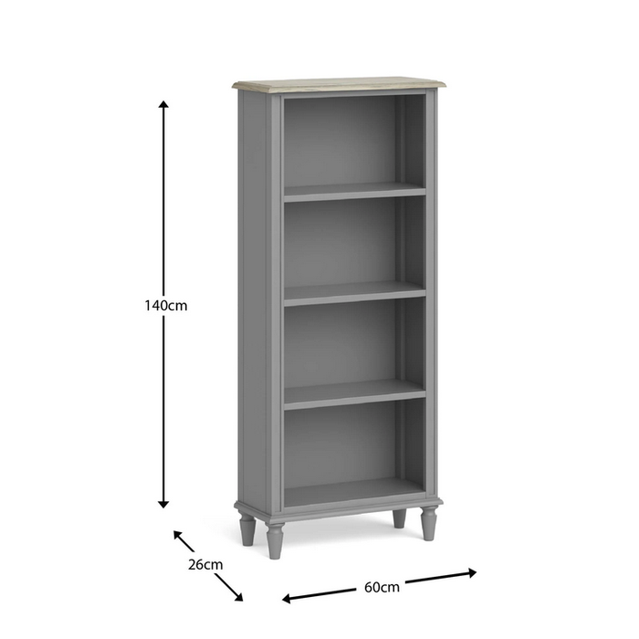 Marseille Grey Painted Slim Bookcase - The Furniture Mega Store 