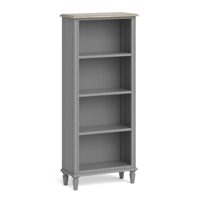 Marseille Grey Painted Slim Bookcase - The Furniture Mega Store 