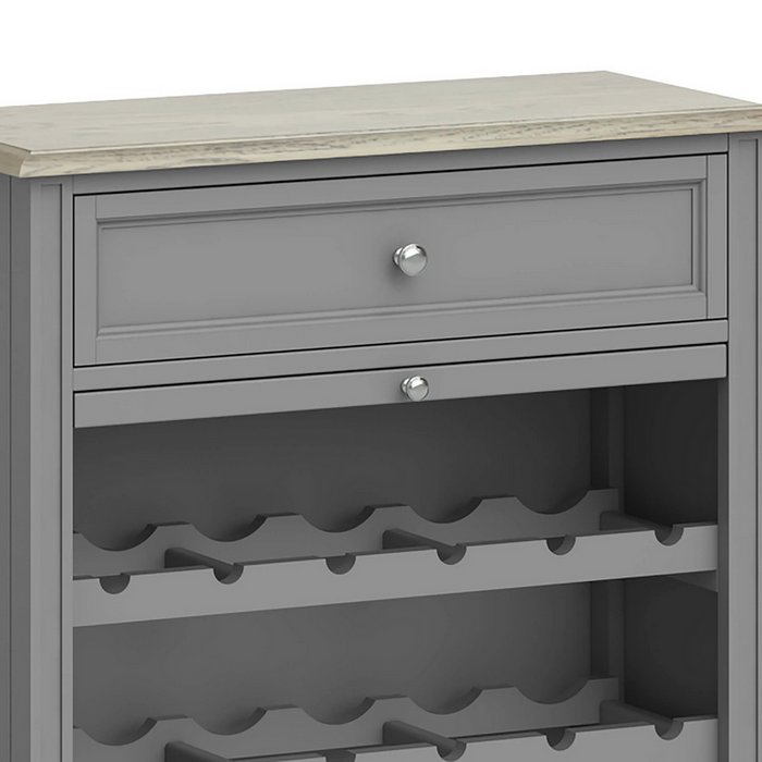 Marseille Grey Painted Wine Cabinet - The Furniture Mega Store 