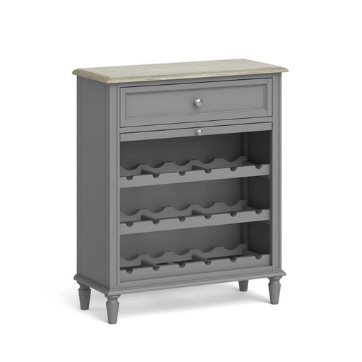 Marseille Grey Painted Wine Cabinet - The Furniture Mega Store 