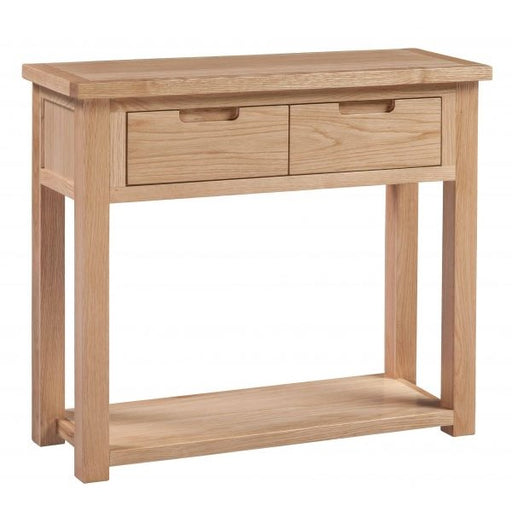 Romsey Solid Oak 2 Drawer Console Table - The Furniture Mega Store 