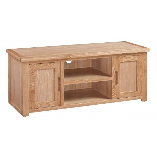 Romsey Solid Oak Large Flat Screen TV Cabinet - The Furniture Mega Store 