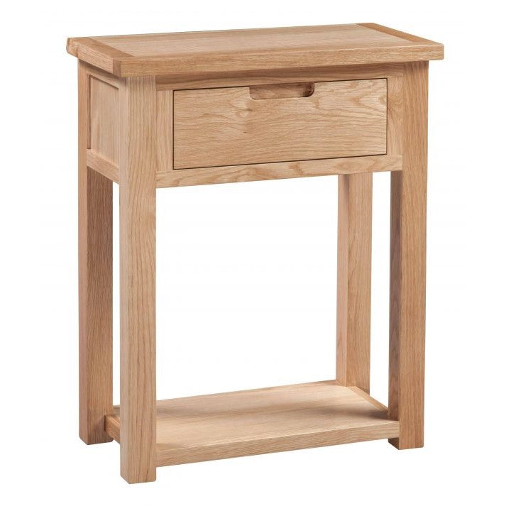 Romsey Solid Oak 1 Drawer Hall Table - The Furniture Mega Store 