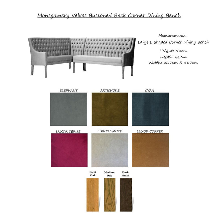 L shaped dining discount bench with back
