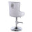 Majestic Silver Velvet Diamond Quilted - Lion Head Knocker Back Bar Stool - The Furniture Mega Store 
