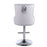 Majestic Silver Velvet Diamond Quilted - Lion Head Knocker Back Bar Stool - The Furniture Mega Store 