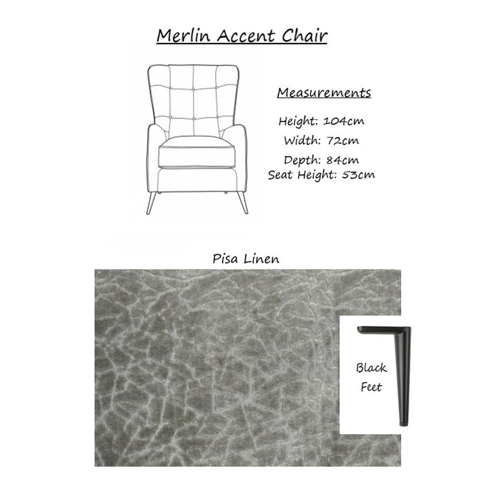 Raffles Wing Accent Chair - Pisa Linen - The Furniture Mega Store 