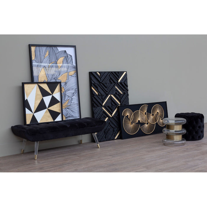Modello Gold & Black Wood Panel Wall Art 120cm x 80cm - The Furniture Mega Store 