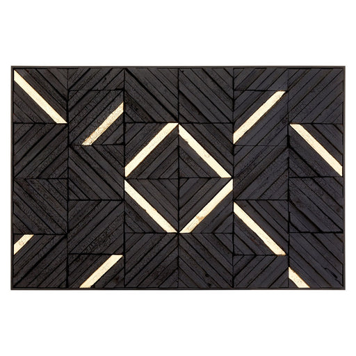 Modello Gold & Black Wood Panel Wall Art 120cm x 80cm - The Furniture Mega Store 
