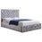 Crushed Velvet Storage Bed - Double 4'6 - Silver - The Furniture Mega Store 