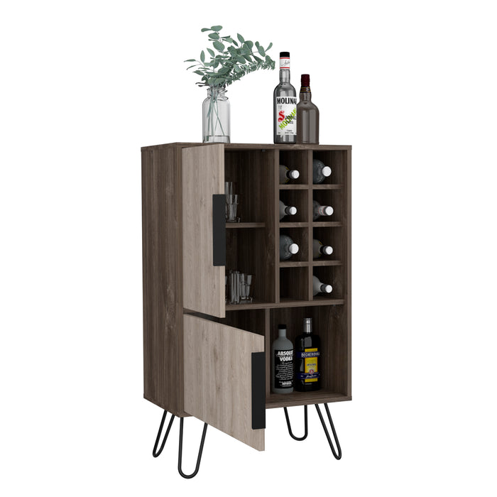 New York Smoked Oak-Bleached Grey Collection Drinks Bar - The Furniture Mega Store 