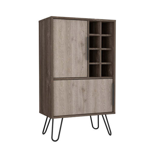 New York Smoked Oak-Bleached Grey Collection Drinks Bar - The Furniture Mega Store 