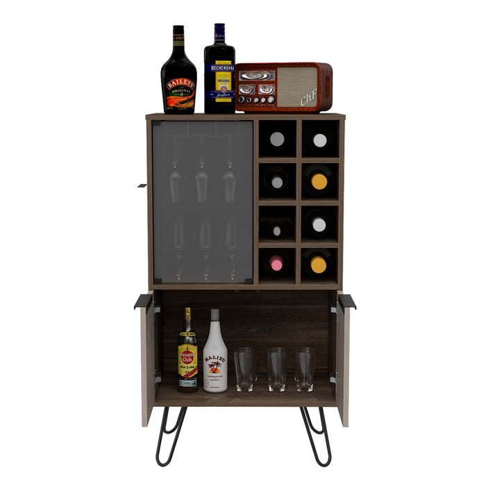 New York Smoked Oak-Bleached Grey Collection Wine Cabinet - The Furniture Mega Store 