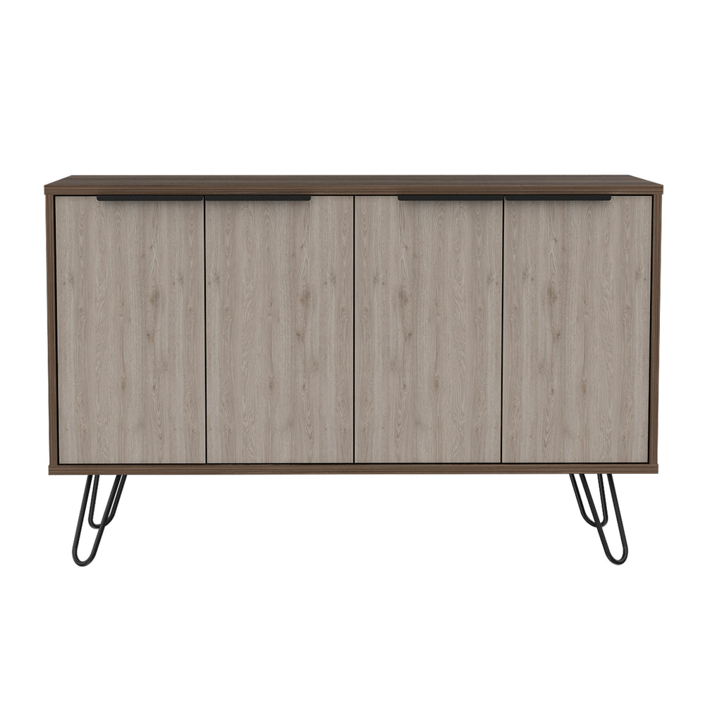 New York Smoked Oak-Bleached Grey Collection Large 4 Door Sideboard - The Furniture Mega Store 