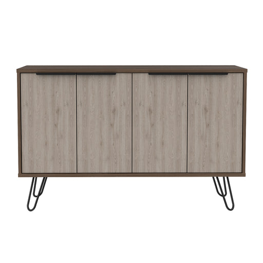 New York Smoked Oak-Bleached Grey Collection Large 4 Door Sideboard - The Furniture Mega Store 