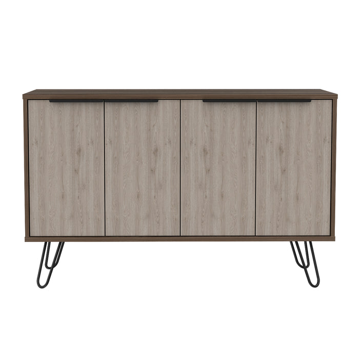 New York Smoked Oak-Bleached Grey Collection Large 4 Door Sideboard - The Furniture Mega Store 